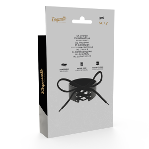COQUETTE HAND CRAFTED WIDE CHOKER VEGAN LEATHER BLACK - Image 3