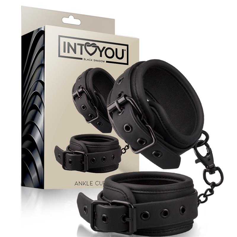 INTOYOU BLACK SHADOW VEGAN LEATHER ANKLE CUFFS