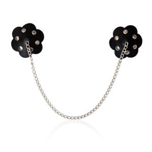 FETISH ADDICT SELF-ADHESIVE FLOWER SHAPED NIPPLE COVER WITH CHAIN