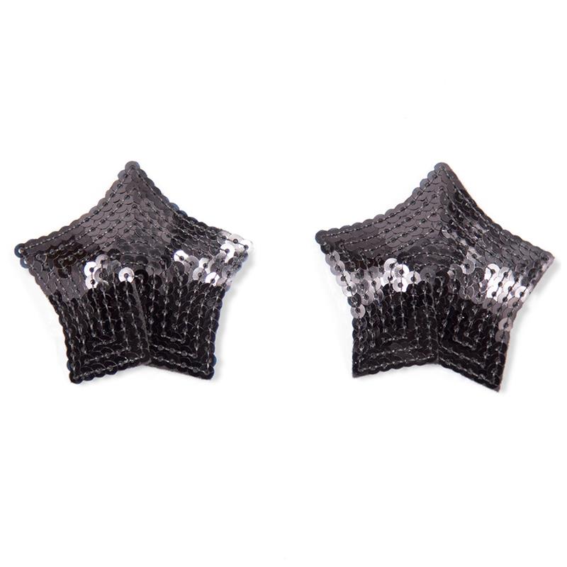 FETISH ADDICT STAR NIPPLE COVERS WITH SEQUINS BLACK