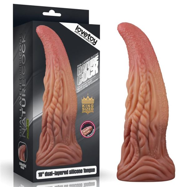 14-dildo-tongue-10-dual-layer LOVETOY DILDO TONGUE 10" DUAL LAYER SILICONE FLESH 25.4cm