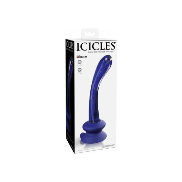 ICICLES No. 89 HAND BLOWN GLASS MASSAGER BLUE 18cm