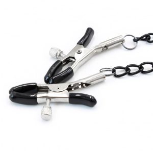 INTOYOU BLACK SHADOW VEGAN LEATHER O RING GAG AND NIPPLE CLAMPS - Image 5