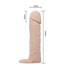 BAILE REALISTIC PENIS SLEEVE MEDIUM FLESH 16cm - Image 3