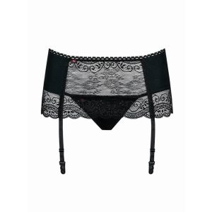 OBSESSIVE MIAMOR GARTER BELT WITH THONG BLACK - Image 3