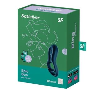 SATISFYER EPIC DUO PENIS RING VIBRATOR WITH APP BLUE - Image 3
