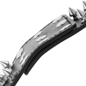 DARKNESS SKULLS AND BONES HANDCUFFS WITH SPIKES BLACK - Image 6