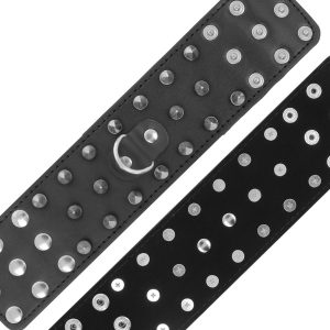 DARKNESS SKULLS AND BONES HANDCUFFS WITH SPIKES BLACK - Image 5