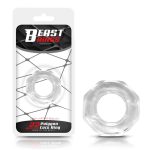 BEAST RINGS COCK RING SUPER FLEXIBLE POLYGONAL CLEAR 2.2cm