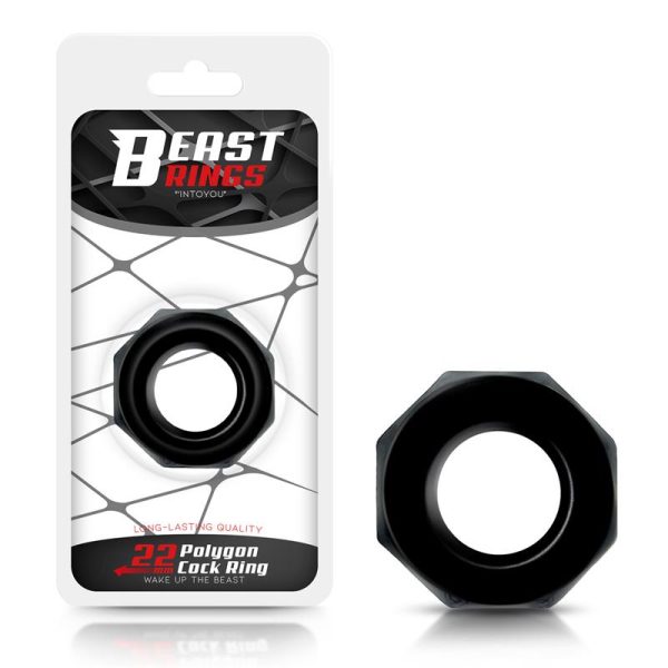 1-cock-ring-super-flexible-polygonal-22-cm-black BEAST RINGS COCK RING SUPER FLEXIBLE POLYGONAL BLACK 2.2cm
