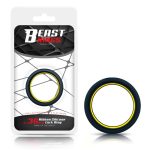 BEAST RINGS 100% SOLID SILICONE COCK RING YELLOW AND BLACK 3.6cm