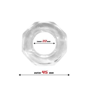 BEAST RINGS COCK RING SUPER FLEXIBLE POLYGONAL CLEAR 2.2cm - Image 3