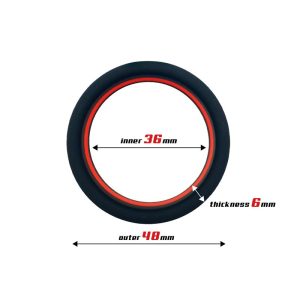 BEAST RINGS 100% SOLID SILICONE COCK RING RED AND BLACK 3.6cm - Image 4