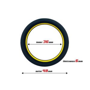 BEAST RINGS 100% SOLID SILICONE COCK RING YELLOW AND BLACK 3.6cm - Image 4