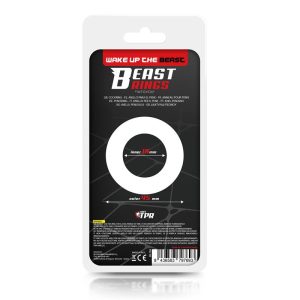 BEAST RINGS COCK RING SUPER FLEXIBLE STRIPED BLACK 1.9cm - Image 3