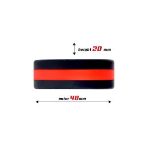 BEAST RINGS 100% SOLID SILICONE COCK RING RED AND BLACK 3.6cm - Image 3