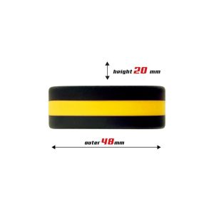 BEAST RINGS 100% SOLID SILICONE COCK RING YELLOW AND BLACK 3.6cm - Image 3
