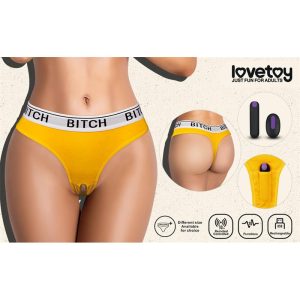 LOVETOY OPEN PANTIES WITH VIBRATING BULLET AND REMOTE CONTROL YELLOW - Image 4
