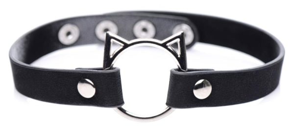 AG726-Black MASTER SERIES KINKY KITTY RING SLIM CHOKER BLACK