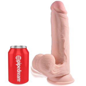 KING COCK PLUS TRIPLE DENSITY DILDO WITH SWINGING BALLS 9" FLESH 22.9cm - Image 3