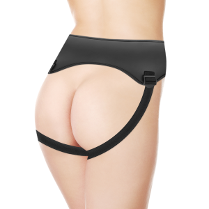 CYBER SILICOCK STRAP-ON HARNESS WITH 3 RINGS BLACK - Image 4