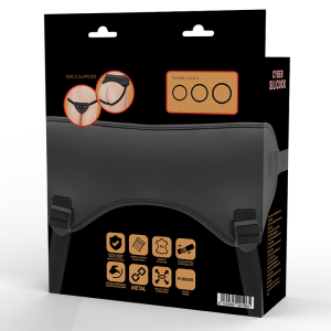 CYBER SILICOCK STRAP-ON HARNESS WITH 3 RINGS BLACK - Image 3