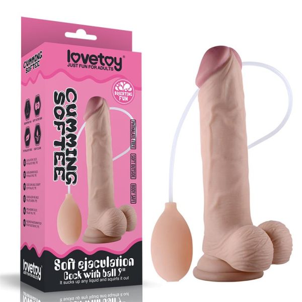 LOVETOY 9" SQUIRTING DILDO FLESH 23cm