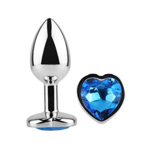 AFTERDARK HEART SHAPED BUTT PLUG SAPPHIRE BLUE 9cm - Image 5