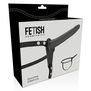 FETISH SUBMISSIVE SILICONE STRAP-ON BLACK 15cm - Image 3