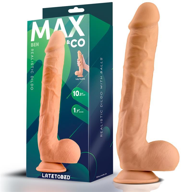 MAX & CO BEN REALISTIC DILDO WITH TESTICLES FLESH 26cm