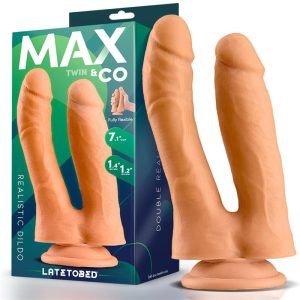 MAX & CO TWIN DOUBLE REALISTIC DILDO FLESH 18cm