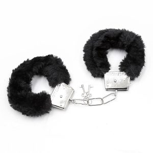 INTOYOU BDSM LINE FURRY METAL HANDCUFFS BLACK - Image 7