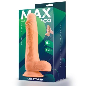 MAX & CO TOD REALISTIC DILDO WITH TESTICLES FLESH 22.8cm - Image 3