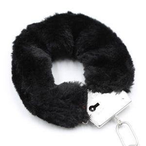 INTOYOU BDSM LINE FURRY METAL HANDCUFFS BLACK - Image 5