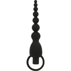 OHMAMA SILICONE ANAL BEADS WITH VIBRATION BLACK 19cm - Image 4