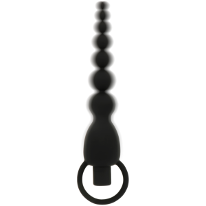 OHMAMA SILICONE ANAL BEADS WITH VIBRATION BLACK 19cm - Image 3