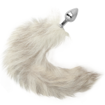 DARKNESS 7cm BUTT PLUG AND 40cm WHITE TAIL
