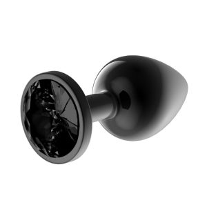 AFTERDARK BLACKGEM METALLIC BUTT PLUG WITH BLACK JEWEL 9.5cm - Image 4