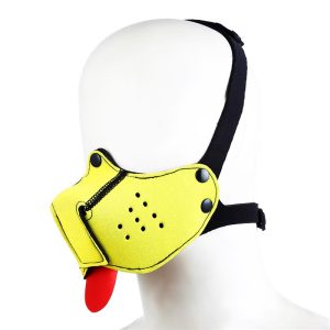 A-GUSTO NEOPRENE PUPPY FACE MASK ADJUSTABLE AND REMOVABLE YELLOW