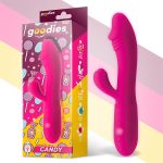 GOODIES CANDY G-SPOT RABBIT VIBE USB SILICONE FUCSHIA 18.5cm
