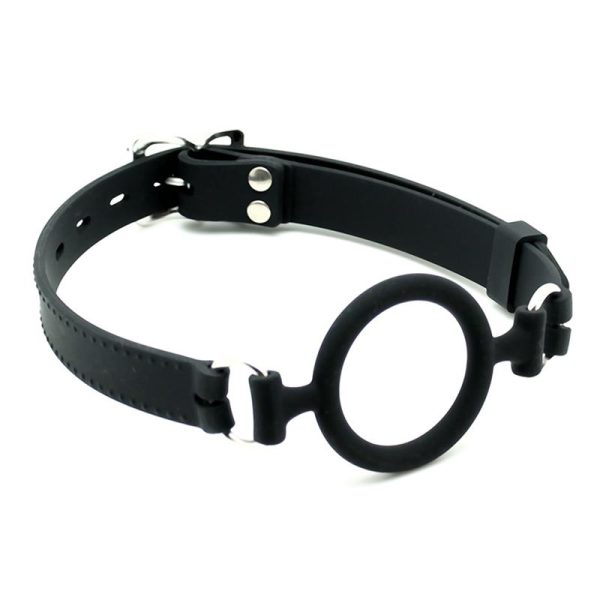 RIMBA LATEX PLAY MOUTHGAG WITH O-RING BLACK 3.7cm