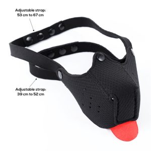 A-GUSTO NEOPRENE PUPPY FACE MASK ADJUSTABLE AND REMOVABLE BLACK - Image 3