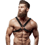 FETISH SUBMISSIVE ATTITUDE ECO LEATHER CROSSED CHEST STRAP HARNESS MEN