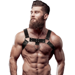 FETISH SUBMISSIVE ATTITUDE ECO LEATHER CHEST STRAP HARNESS MEN BLACK
