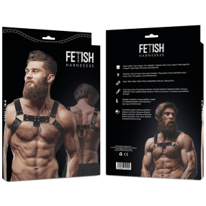 FETISH SUBMISSIVE ATTITUDE ECO LEATHER CHEST STRAP HARNESS MEN BLACK - Image 3