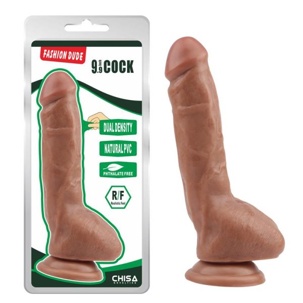 CHISA DILDO DUAL DENSITY FASHION DUDE TAN 23cm