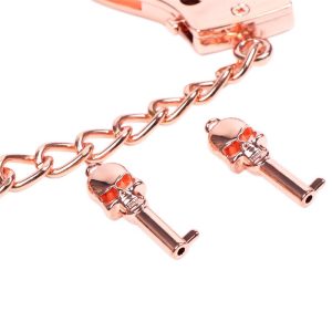 LATETOBED BDSM LINE ROSE GOLD COLOR CUFFS SKULL KEYS - Image 7
