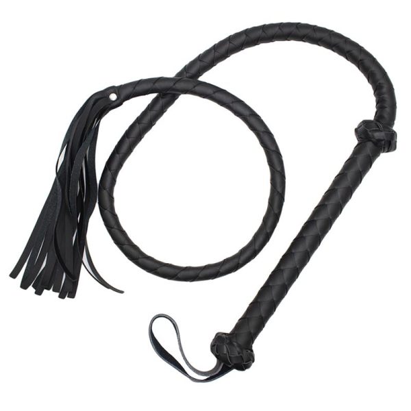 LATETOBED BDSM LINE BLACK DOUBLE BRAIDED WHIP 150cm