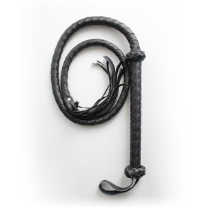 LATETOBED BDSM LINE BLACK DOUBLE BRAIDED WHIP 150cm - Image 9