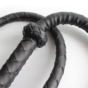 LATETOBED BDSM LINE BLACK DOUBLE BRAIDED WHIP 150cm - Image 5